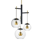 Nucleus 3-Light LED Pendant, 1,800 Lumens, 30W, 3000K CCT, 120V, Black/Natural Aged Brass Finish