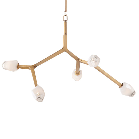 Blossom 5-Light LED Pendant, 2,500 Lumens, 20W, 3000K CCT, 120V, Black or Natural Aged BrassFinish