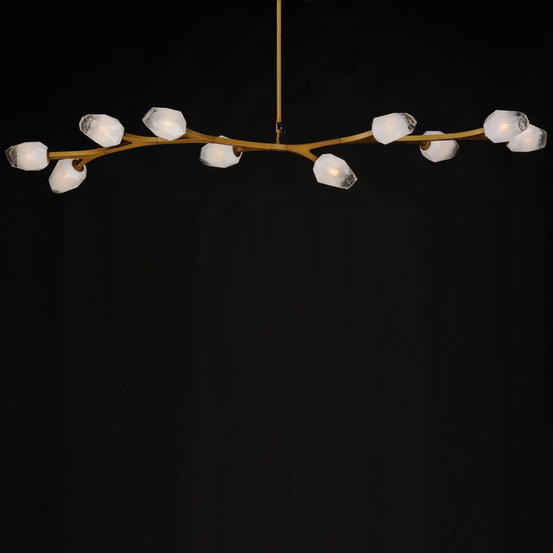 Blossom 10-Light LED Linear Pendant, 5,000 Lumens, 40W, 3000K CCT, 120V, Black or Natural Aged BrassFinish