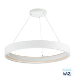 iCorona WiZ 36" LED Round Pendant RGBTWK Smart Light, 4800 Lumens, 60W, 120-277V, Matte White Finish