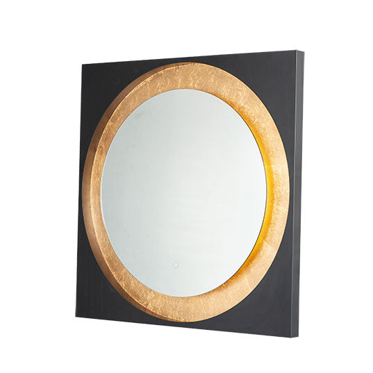 31.5" Floating LED Mirror, 2,240 Lumens, 28W, 3000K CCT, 120V, Gold Leaf/Black Finish