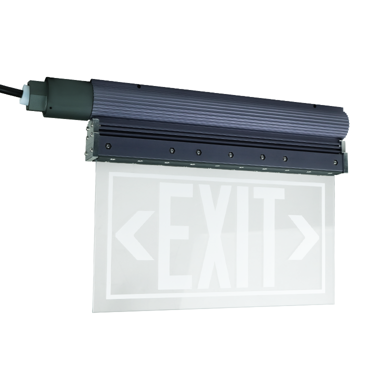 Explosion Proof Edge Lit LED Exit Sign, Class 1 Division 2, 3W, Green Light, 100-277V