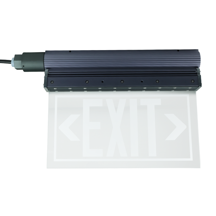 Explosion Proof Edge Lit LED Exit Sign, Class 1 Division 2, 3W, Green Light, 100-277V