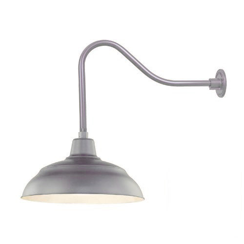 Millennium Lighting 17" RLM Warehouse Shade Goose Neck Mount, Galvanized Finish