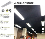 4 Foot LED Direct/Indirect Grille Fixture With Steel Perforated Diffuser, 80W, 120-227V, CCT Selectable 3500K / 4000K / 5000K