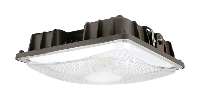 Square LED Canopy Light, 40W, 5450 Lumen Max, 4000K or 5000K, Dimmable, DLC 5.1 Premium, 120-277V