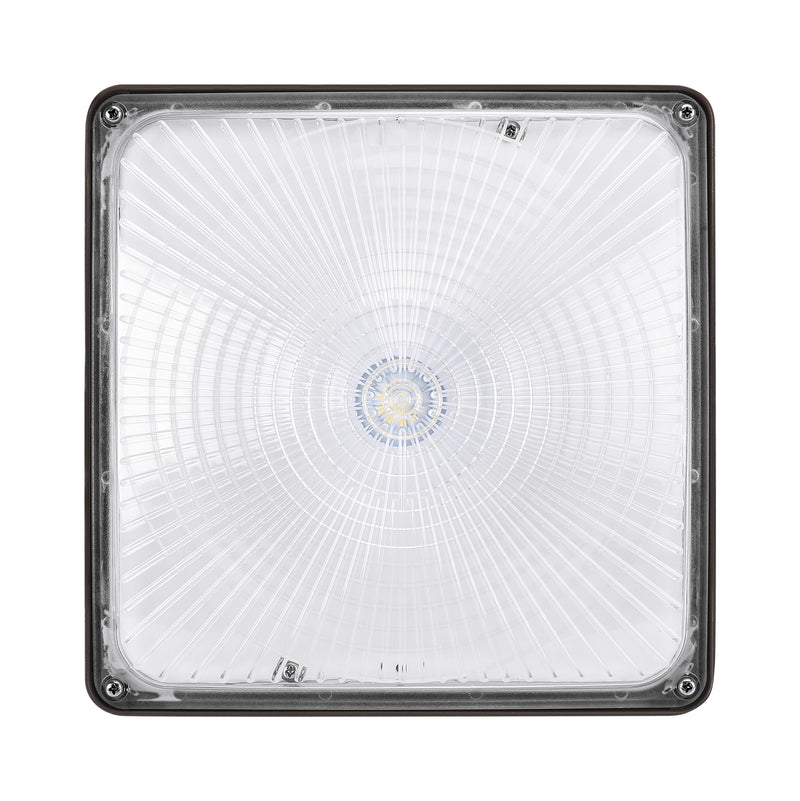 Square LED Canopy Light, 40W, 5450 Lumen Max, 4000K or 5000K, Dimmable, DLC 5.1 Premium, 120-277V