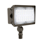 LED Flood Light, 3700 Lumens, 27W, 5000K, 120-277V, Knuckle or Trunnion Mount, Dark Bronze Finish