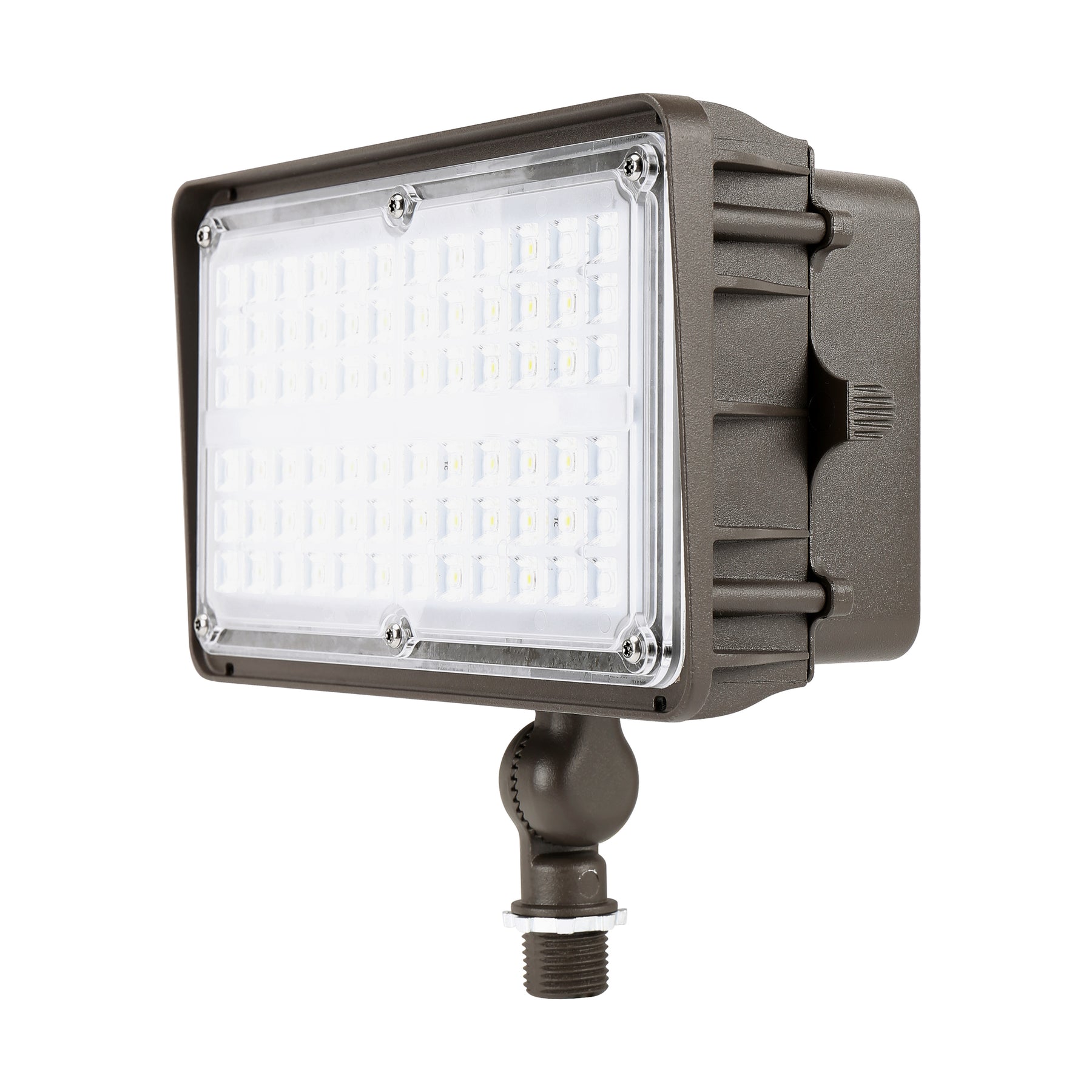 LED Flood Light, 6,150 Lumens, 45W, 5000K, 120-277V, Knuckle or Trunnion Mount, Dark Bronze Finish