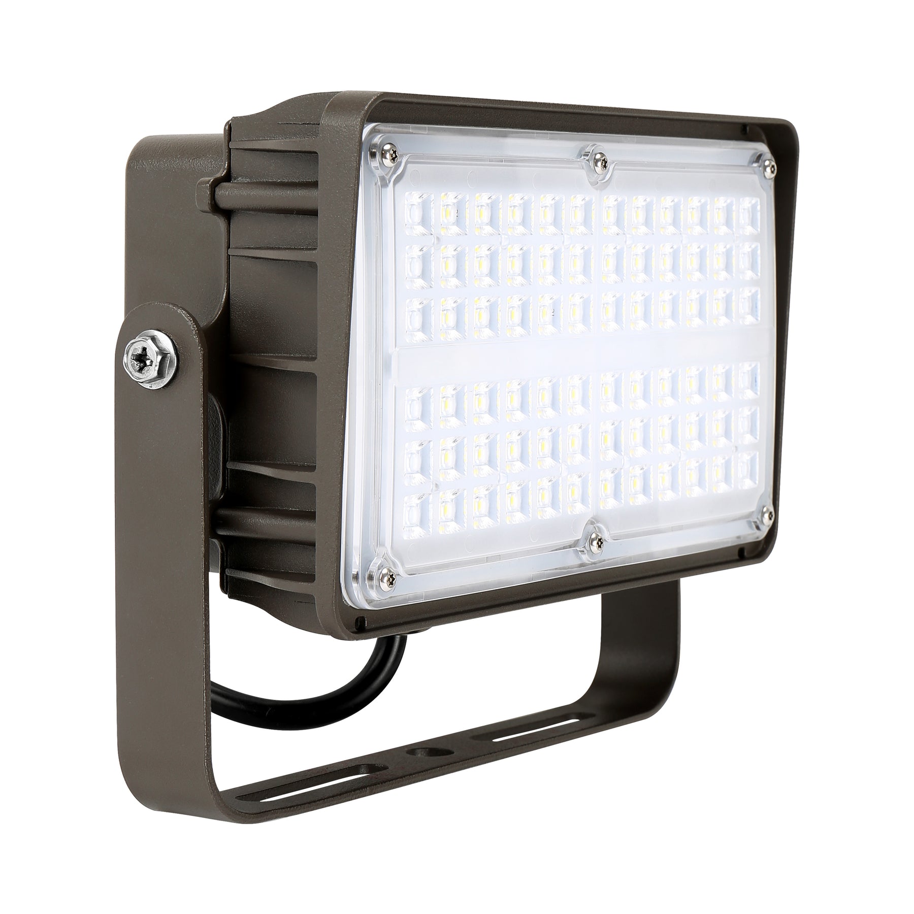 LED Flood Light, 6,150 Lumens, 45W, 5000K, 120-277V, Knuckle or Trunnion Mount, Dark Bronze Finish