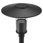 Modern Top-Hat Post-Top Area Light with Indirect Light Source, 4000 Lumen Max, Wattage and CCT Selectable