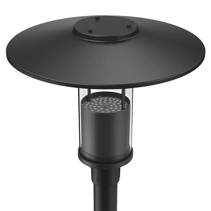 Modern Top-Hat Post-Top Area Light with Indirect Light Source, 4000 Lumen Max, Wattage and CCT Selectable