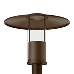 Modern Top-Hat Post-Top Area Light with Indirect Light Source, 4000 Lumen Max, Wattage and CCT Selectable