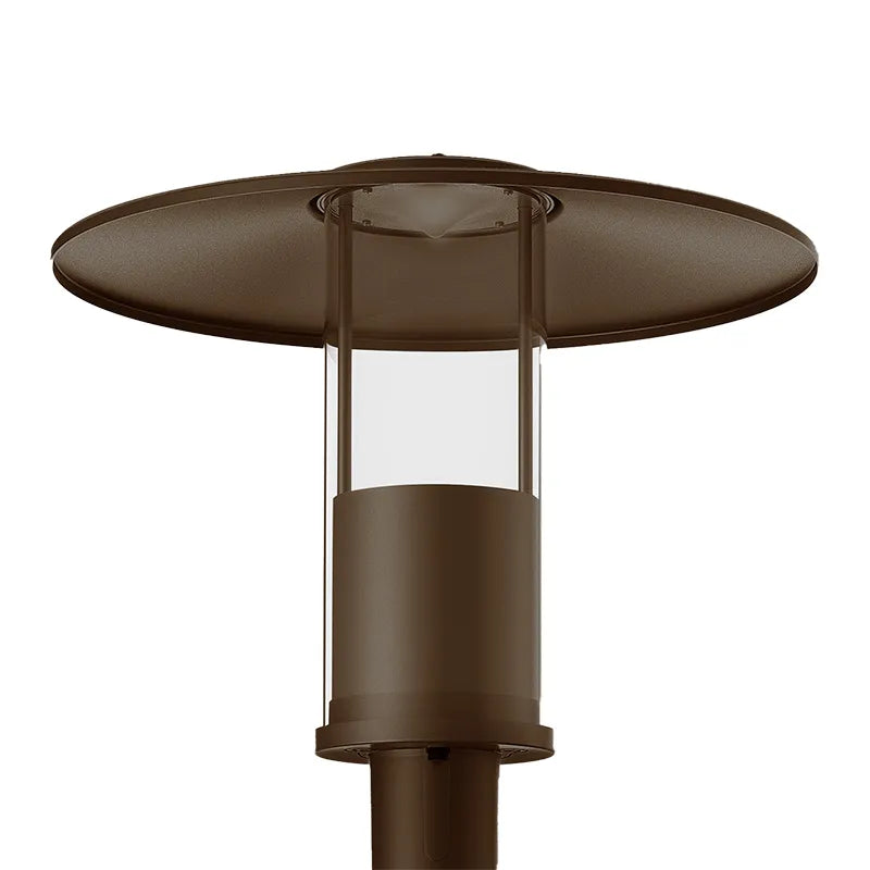 Modern Top-Hat Post-Top Area Light with Indirect Light Source, 4000 Lumen Max, Wattage and CCT Selectable