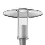 Modern Top-Hat Post-Top Area Light with Indirect Light Source, 4000 Lumen Max, Wattage and CCT Selectable