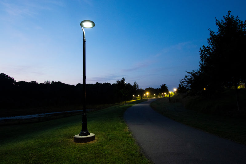 Commercial Grade Solar Pedestrian LED Post Light, 3700 Lumen Max, 6000K, w/ Motion Sensor and Timer - 3" Fitter