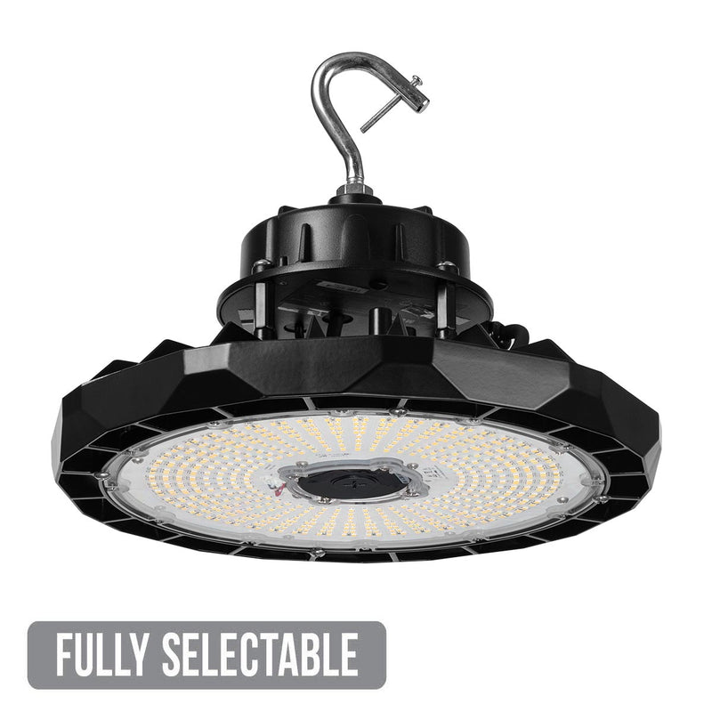 LED UFO High Bay, 34,253 Lumen Max, Wattage and CCT Selectable, 120-277V or 480V