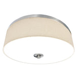 15" LED Fabric Drum Fixture, 1400 Lumens, 25W, CCT Selectable, 120V, Brushed Nickel Finish