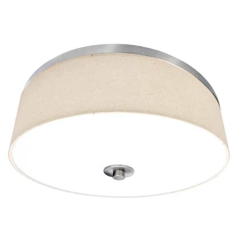 18" LED Fabric Drum Fixture, 1800 Lumens, 35W, CCT Selectable, 120V, Brushed Nickel Finish