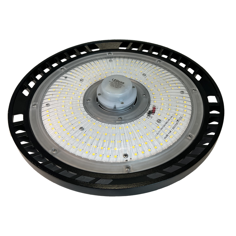 LED UFO High Bay Light, 37500 Lumen Max, Wattage Selectable 180W/200W/250W, 5000K, 100-277V, 1-10V Dimming