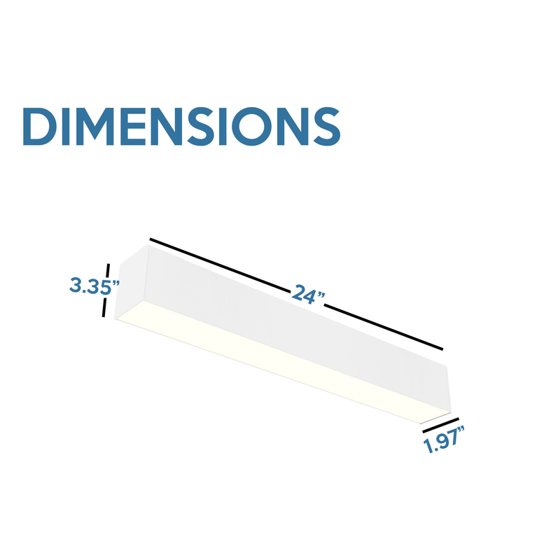 2 FT LED Linear Fixture G2, 2200 Lumen Max, 20W, CCT Selectable, 120-277V, Black or White Finish