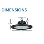 LED Mars UFO High Bay, 100 watt, 14,000 Lumens, Comparable to 250 Watt Fixture, 120-277V