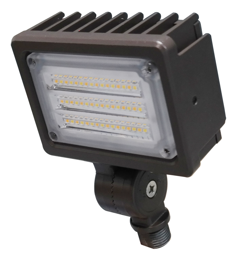 LED Flood Light, 2000, 4000, or 7000 Lumens, 16/31/51W, 3500K, 4000K, 5000K CCT Selectable, 120-277V, Dark Bronze Finish