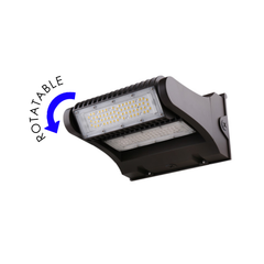 LED Adjustable Wall Pack, 11,200 Lumen Max, Wattage and CCT Selectable, Integrated Photocell, 120-277V