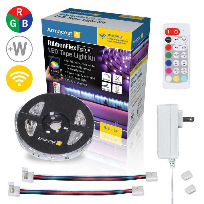 RibbonFlex Home RGBW Multicolor LED Strip Light Tape, 24V, 1400 Lumens, 24W, 3000K