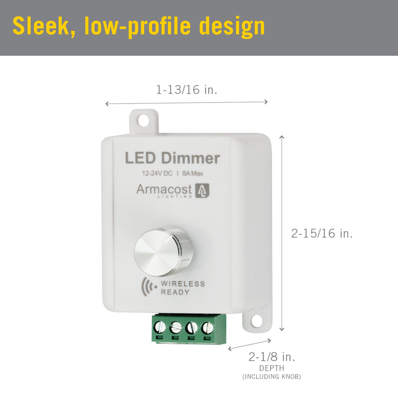 Rotary Knob LED Strip Light Dimmer, 12V or 24V