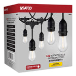 60FT Commercial LED String Light, Includes 24-S14 bulbs, 2200K, 120 Volts