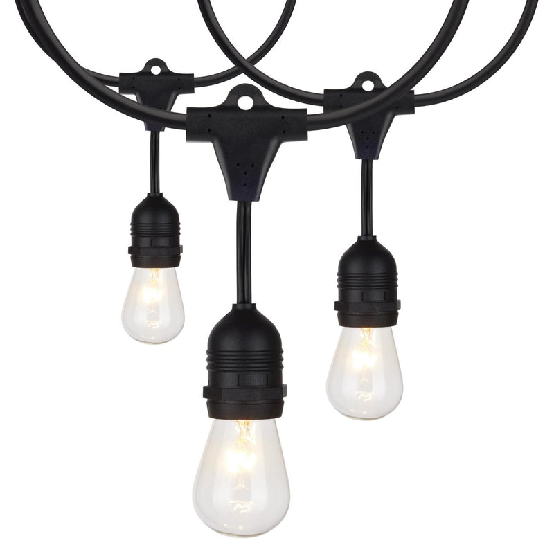 24Ft, Incandescent String Light, Includes 12-S14 bulbs, 120 Volts