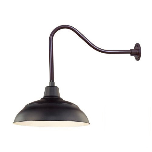 Millennium Lighting 17" RLM Warehouse Shade Goose Neck Mount, Satin Black Finish