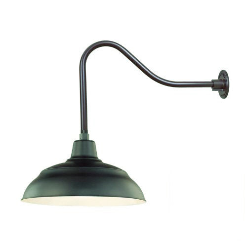 Millennium Lighting 17" RLM Warehouse Shade Goose Neck Mount, Satin Green Finish