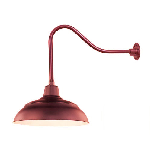 Millennium Lighting 17" RLM Warehouse Shade Goose Neck Mount, Satin Red Finish