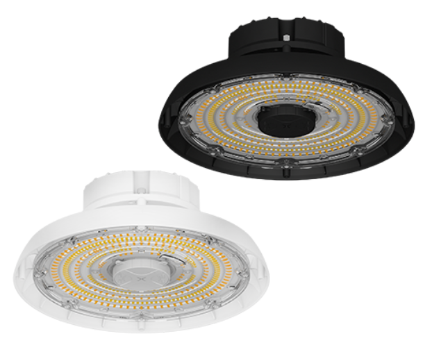 Round High Bay, 231 Watts, 34,000 Lumens, CCT Selectable, 120-277V, White or Black Finish