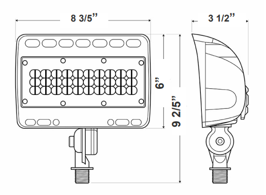 Integrated LED Wall Wash Landscape Flood Light, 50 Watt, 5250 Lumen Max, 3000K or 5000K, 12V