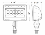 Integrated LED Wall Wash Landscape Flood Light, 24 Watt, 2500 Lumen Max, 3000K or 5000K, 12V