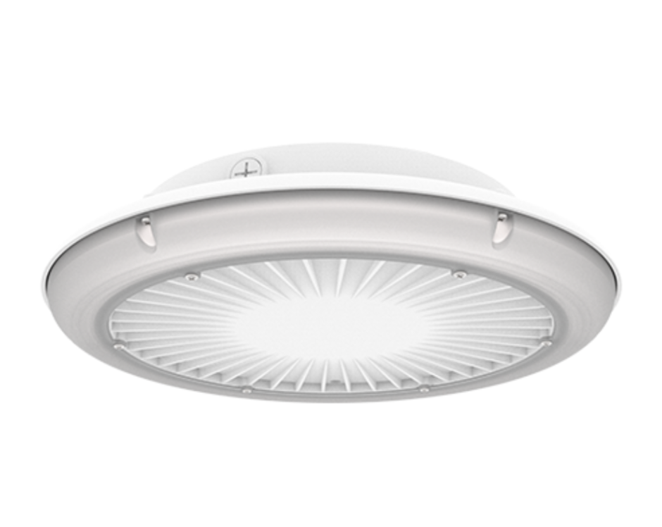 UFO Parking Garage Canopy Light Fixture, 58W, 3000K, 4000K or 5000K, 347-480V, Bronze, Black, Silver or White Finish