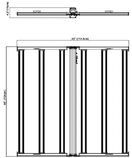 LED Horticultural Lighting Fixture, 650 Watt, 1950 PPF, 120-277V