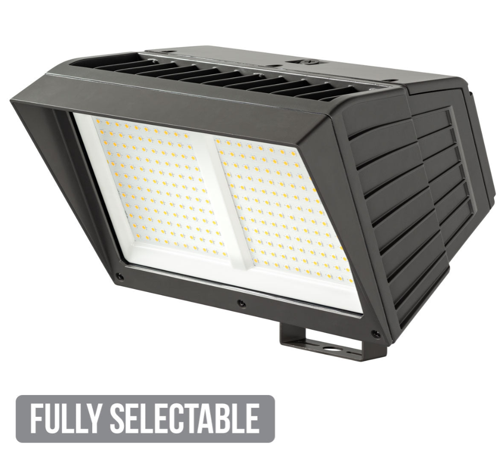 Extra Wide LED Flood Light, 54,419 Lumen Max, Wattage and CCT Selectable, Predator Mount, 120-277V or347-480V, Bronze