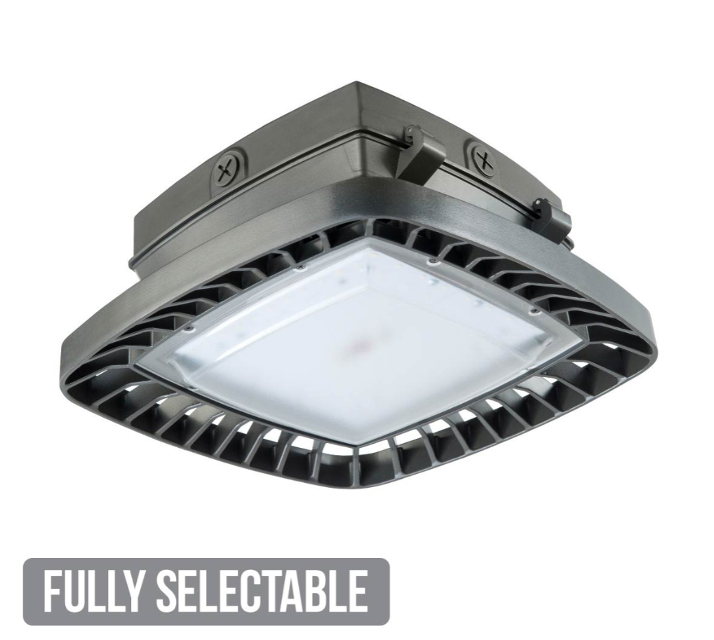 Low Profile Canopy Light, 12,002 Lumen Max, Wattage and CCT Selectable, 120-277V