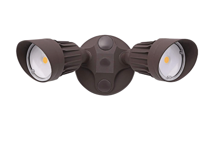 LED Security Lights, 2 Heads, 1900 Lumens, 20W, 5000K,  120-277