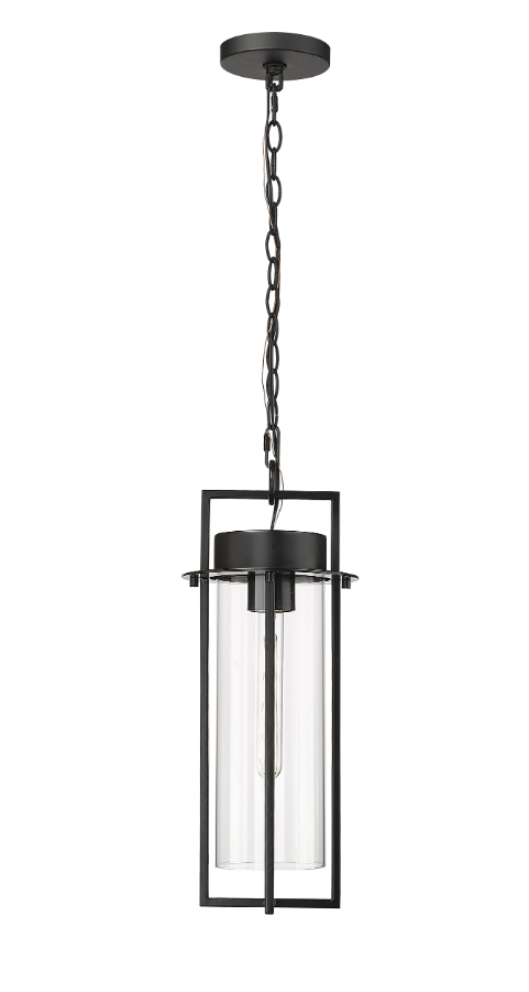 Russell 1-Light Outdoor Hanging Lantern Powder Coated Black