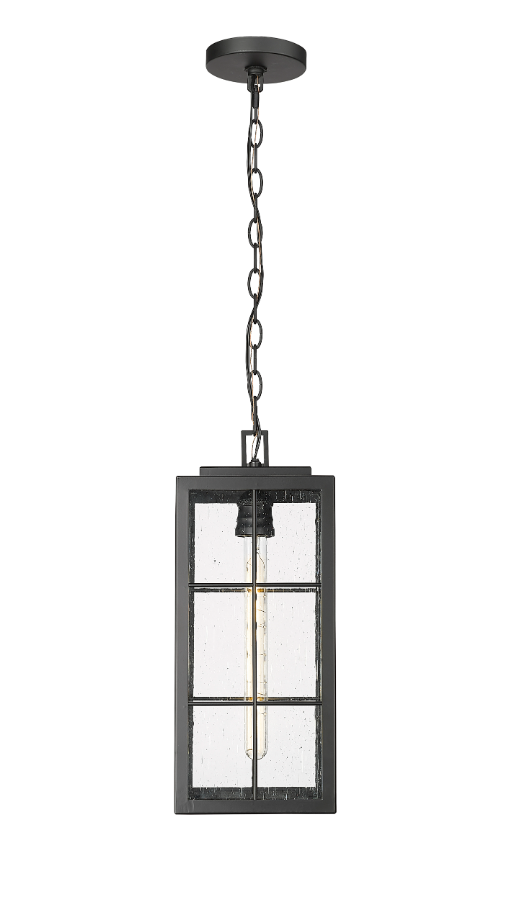 Jaxson 1-Light Outdoor Hanging Lantern Powder Coated Black