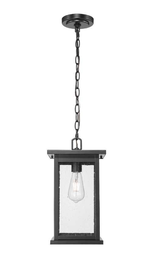 Bowton 1-Light Outdoor Hanging Lantern Powder Coated Black