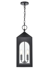 Bratton 2-Light Outdoor Hanging Lantern Powder Coated Black