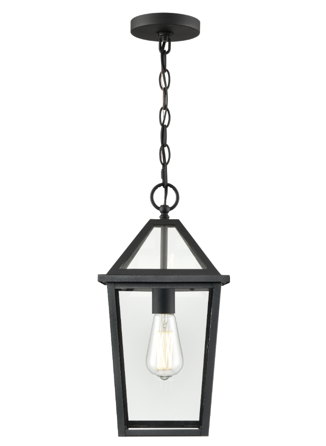 Eston 1-Light Outdoor Hanging Lantern Textured Black