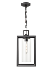 Ellway 1-Light Outdoor Hanging Lantern Textured Black