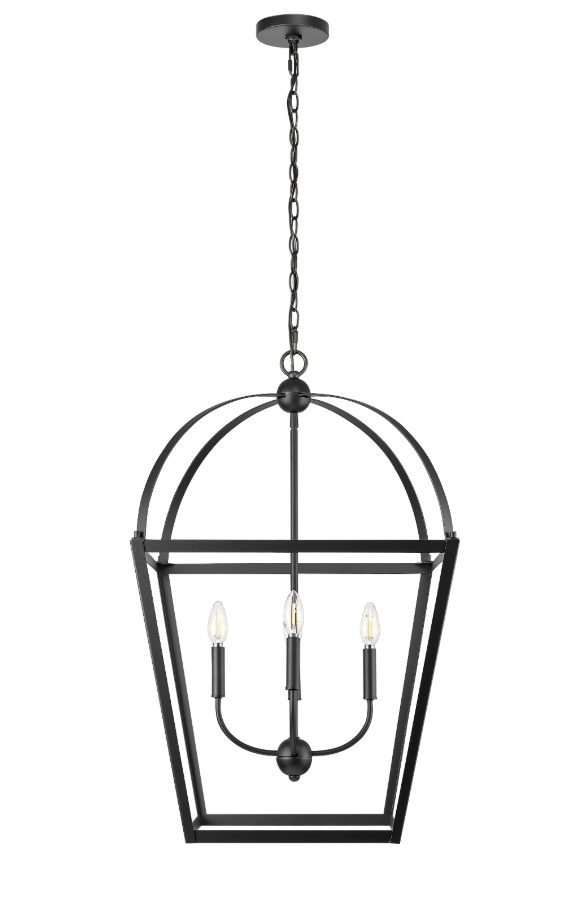 Kelsey 4-Light Pendant light Matte Black 20", Kelsey Collection